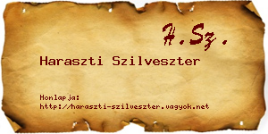 Haraszti Szilveszter névjegykártya